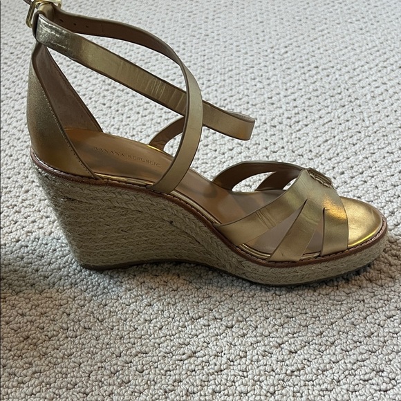 Gold Strappy Sandals - Picture 2 of 9